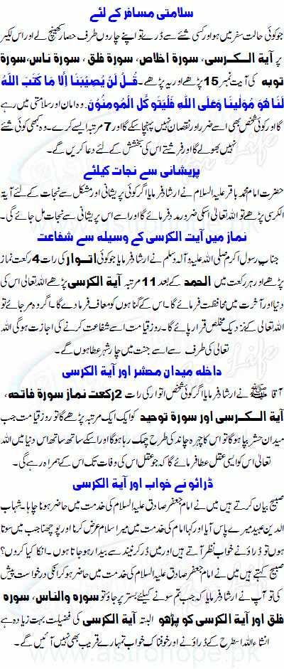 Ayat-ul-Qursi ki Fazilat