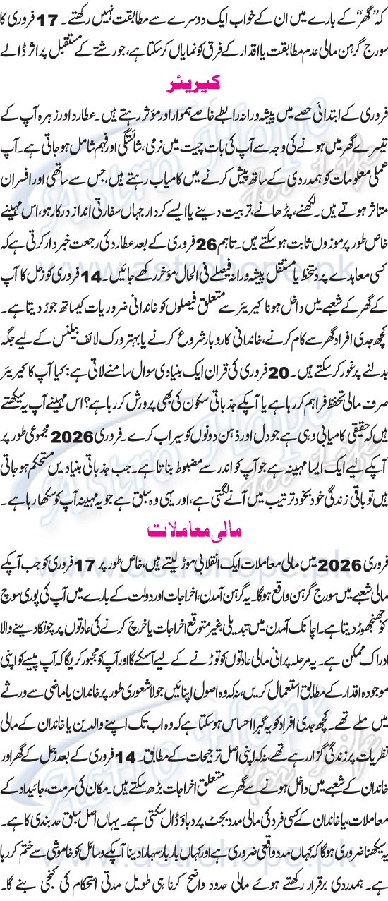 Monthly Urdu Horoscope