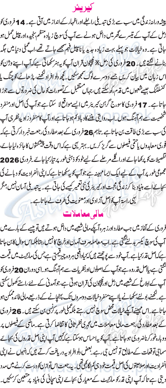 Monthly Urdu Horoscope