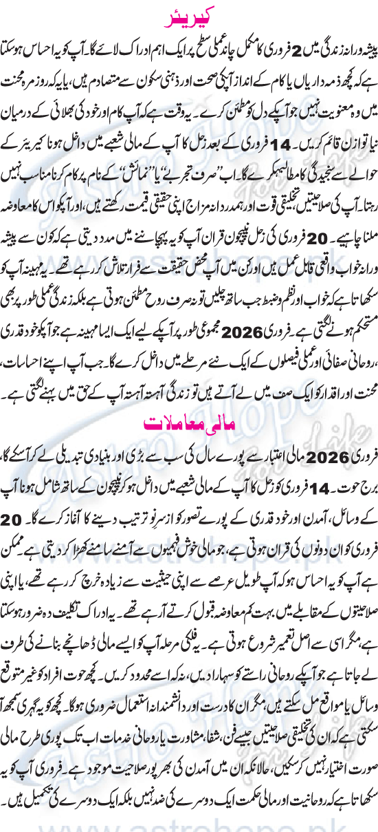 Monthly Urdu Horoscope