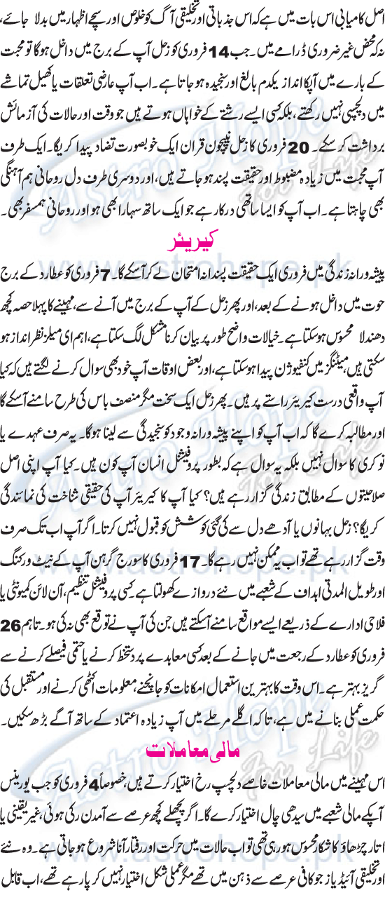 Monthly Urdu Horoscope