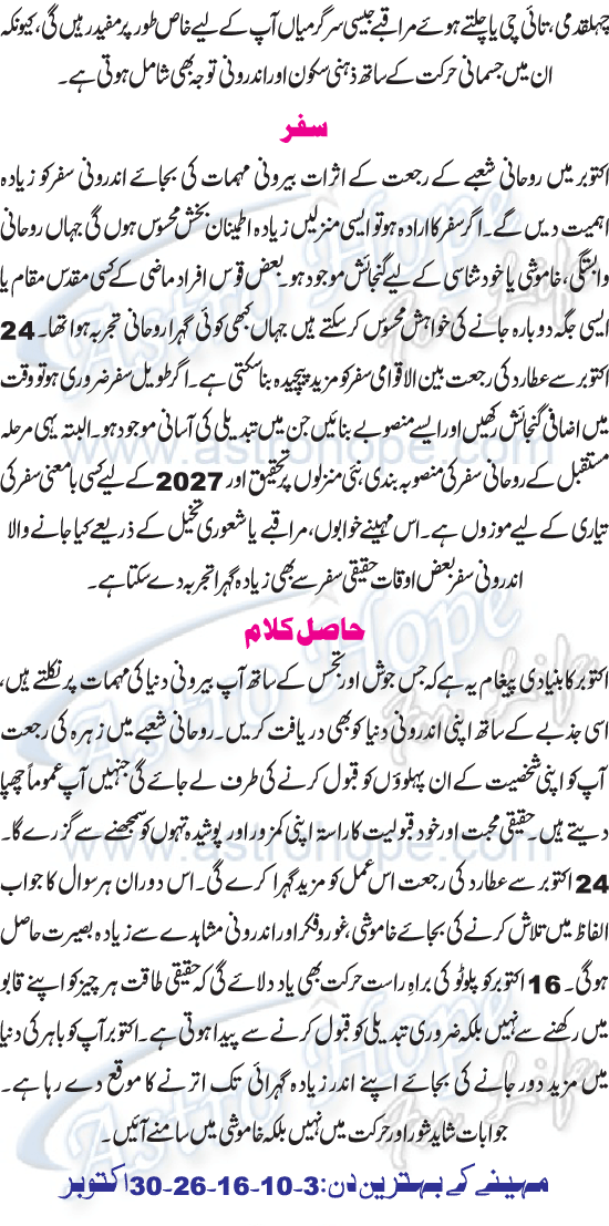 Monthly Urdu Horoscope